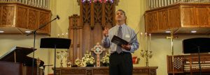 pastor preaching at church