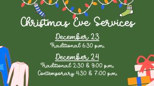 Schedule for Christmas Eve Mass